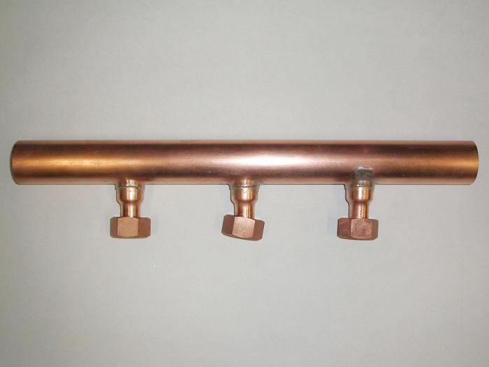 温水暖房用銅管ヘッダー